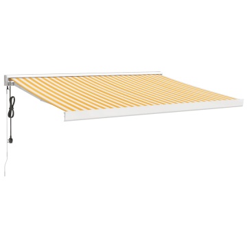 Copertină retractabilă, galben/alb, 3x2,5 m, textil/aluminiu - Img 2