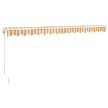 Copertină retractabilă, galben/alb, 4,5x3 m, textil/aluminiu - Img 5
