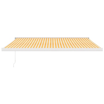 Copertină retractabilă, galben/alb, 4,5x3 m, textil/aluminiu - Img 3