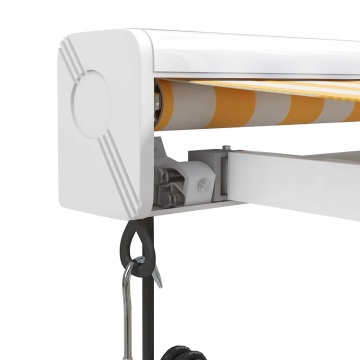 Copertină retractabilă, galben/alb, 4x3 m, textil/aluminiu - Img 6