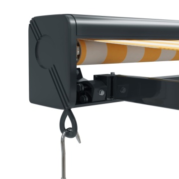 Copertină retractabilă galben și alb, 4x3 m, textil și aluminiu - Img 6