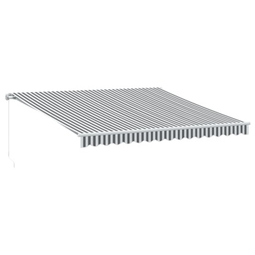 Copertină retractabilă manual, antracit/alb, 400x300 cm - Img 2