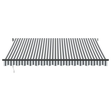 Copertină retractabilă manual, antracit/alb, 400x350 cm - Img 3