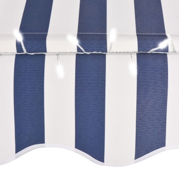 Copertină retractabilă manual cu LED, albastru & alb, 300 cm - Img 12