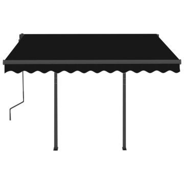 Copertină retractabilă manual cu LED, antracit, 3,5x2,5 m - Img 8