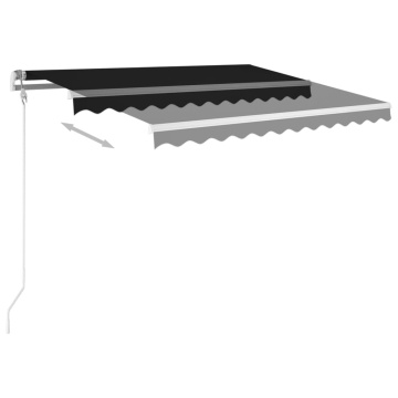 Copertină retractabilă manual cu LED, antracit, 3x2,5 m - Img 3