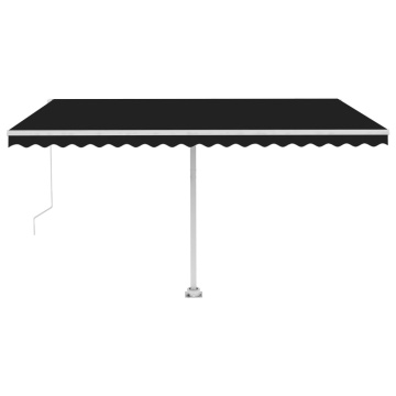 Copertină retractabilă manual cu LED, antracit, 450x300 cm - Img 2