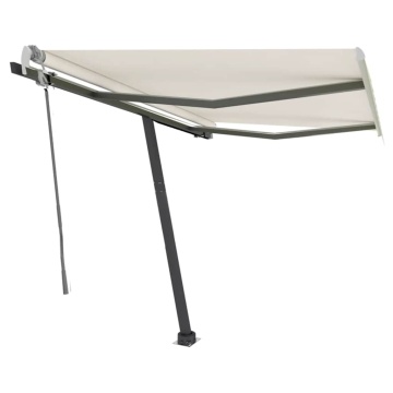 Copertină retractabilă manual cu LED, crem, 300x250 cm - Img 2
