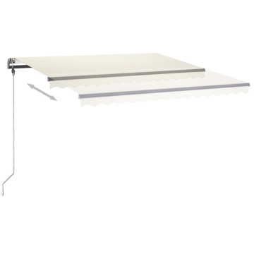 Copertină retractabilă manual cu LED, crem, 400x300 cm - Img 8