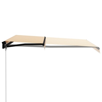 Copertină retractabilă manual cu LED, galben/alb, 300 x 250 cm - Img 3