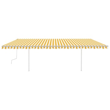 Copertină retractabilă manual cu LED, galben&alb, 6x3 m - Img 3