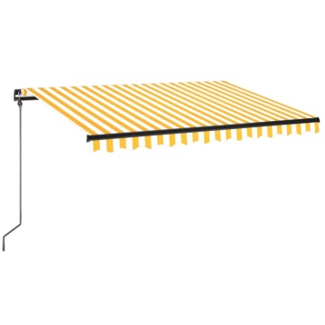 Copertină retractabilă manual cu LED, galben și alb, 350x250 cm - Img 2