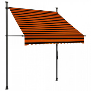 Copertină retractabilă manual cu LED, portocaliu & maro, 150 cm - Img 2