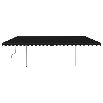 Copertină retractabilă manual cu stâlpi, antracit, 3,5x2,5 m - Img 8