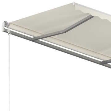 Copertină retractabilă manual, cu stâlpi, crem, 4x3 m - Img 5