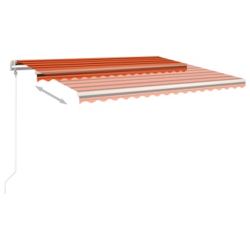 Copertină retractabilă manual cu stâlpi, portocaliu&maro, 4x3 m - Img 8
