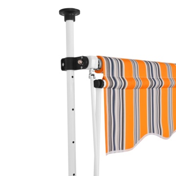 Copertină retractabilă manual, dungi galben și albastru, 400 cm - Img 2