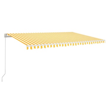 Copertină retractabilă manual, galben și alb, 500x300 cm - Img 2