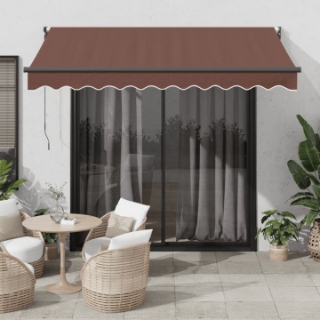 Copertină retractabilă manual, maro, 300x250 cm - Img 1