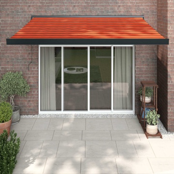 Copertină retractabilă portocaliu/maro 3,5x2,5m textil/aluminiu - Img 1