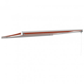 Copertină retractabilă portocaliu/maro 4x3 m, textil/aluminiu - Img 8