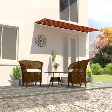 Copertină retractabilă, portocaliu și maro, 350 x 150 cm - Img 1