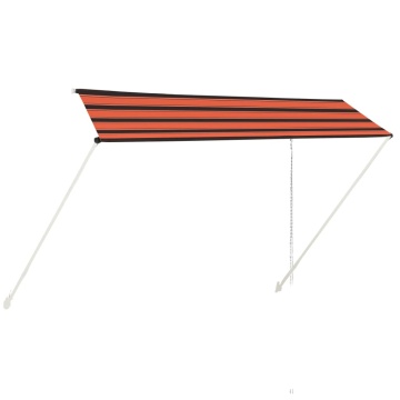Copertină retractabilă, portocaliu și maro, 350 x 150 cm - Img 2