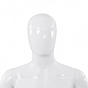 Corp manechin masculin, cu suport din sticlă, alb lucios 185 cm - Img 8