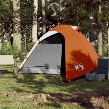 Cort camping 2 persoane gri/portocaliu 264x210x125cm tafta 185T - Img 3