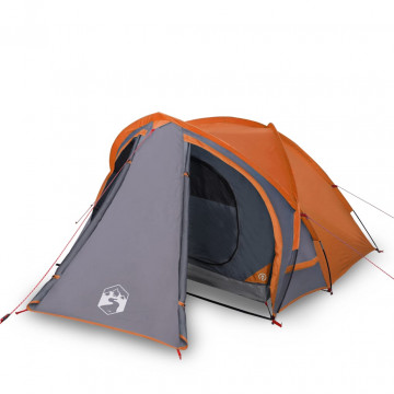 Cort camping 2 persoane gri/portocaliu 320x140x120cm tafta 185T - Img 2