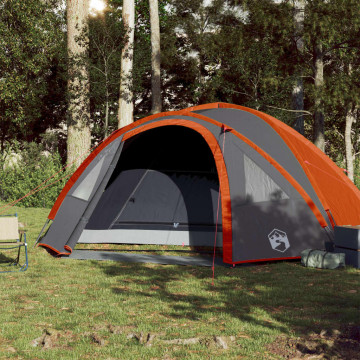 Cort camping 4 persoane gri/portocaliu 300x250x132cm tafta 185T - Img 3