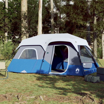 Cort camping cu lumină LED pentru 9 persoane, albastru deschis - Img 1
