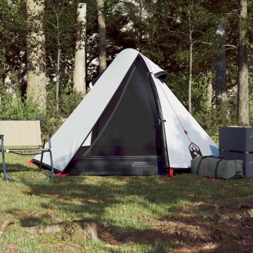 Cort camping cupolă 2 persoane alb, țesătură opacă, impermeabil - Img 3