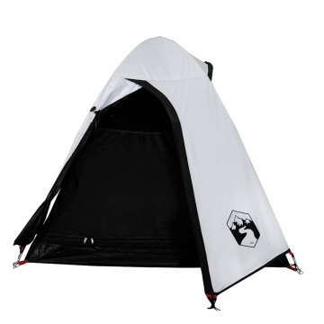 Cort camping cupolă 2 persoane alb, țesătură opacă, impermeabil - Img 8