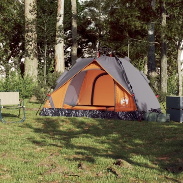 Cort camping cupolă 2 persoane, gri/portocaliu, setare rapidă - Img 3