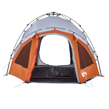 Cort camping cupolă 3 persoane, gri/portocaliu, setare rapidă - Img 6