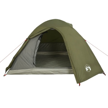 Cort camping cupolă 3 persoane verde măsliniu impermeabil - Img 5