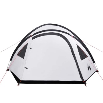 Cort camping cupolă 4 persoane alb, țesătură opacă, impermeabil - Img 5
