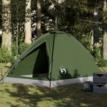 Cort camping cupolă 4 persoane verde măsliniu impermeabil - Img 1