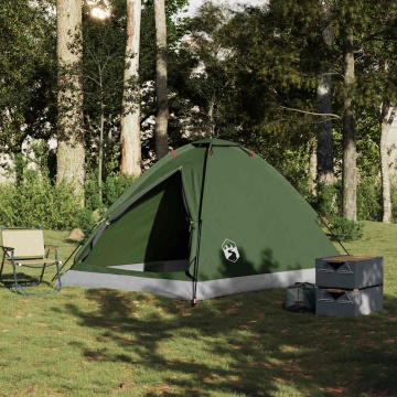 Cort camping cupolă 4 persoane verde măsliniu impermeabil - Img 3