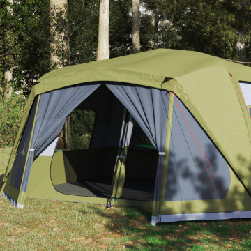 Cort de camping 10 pers. verde, impermeabil, configurare rapidă - Img 4