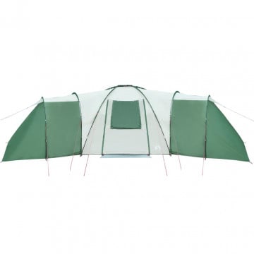 Cort de camping 12 persoane, verde, 840x720x200 cm, tafta 185T - Img 5