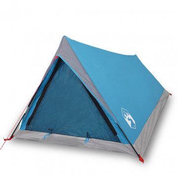 Cort de camping 2 persoane albastru 200x120x88/62 cm tafta 185T - Img 2
