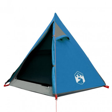 Cort de camping 2 persoane albastru, 267x154x117 cm, tafta 185T - Img 8