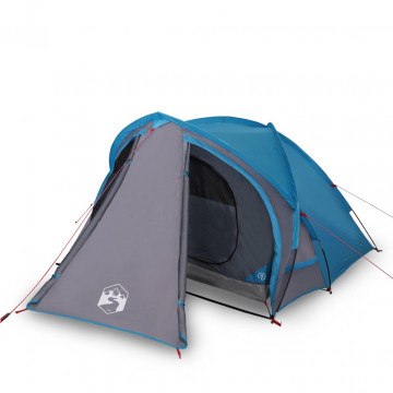 Cort de camping 2 persoane albastru, 320x140x120 cm, tafta 185T - Img 2