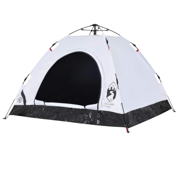 Cort de camping 3 persoane, alb opac, setare rapidă, țesătură - Img 4