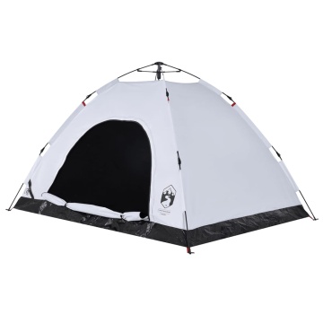 Cort de camping 4 persoane, alb opac, setare rapidă, țesătură - Img 4
