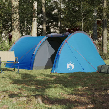 Cort de camping 4 persoane albastru, 405x170x106 cm, tafta 185T - Img 3