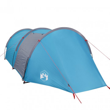 Cort de camping 4 persoane albastru, 405x170x106 cm, tafta 185T - Img 8