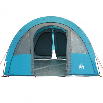 Cort de camping 4 persoane albastru, 483x340x193 cm, tafta 185T - Img 6